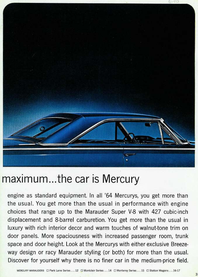 1964 Mercury Full-Size Brochure Page 8
